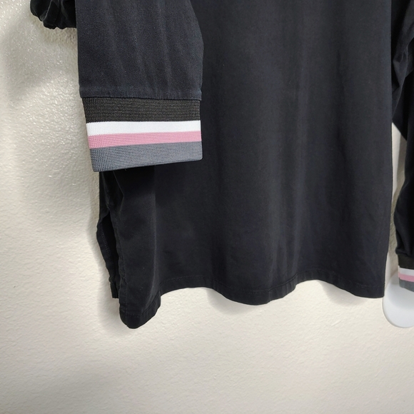 ASOS Black Cotton Long Sleeve Crew neck Shirt Sz Large - Picture 9 of 12